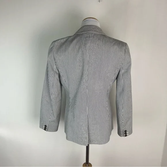 J. Crew Campbell Blazer Skinny Stripe Cotton Size 10 - Picture 3 of 5